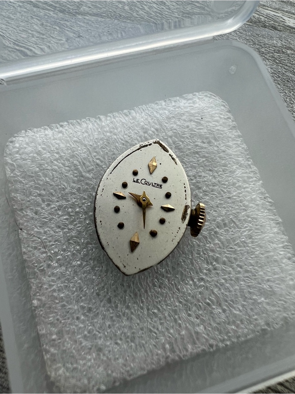 LeCoultre White Dial Watch Movement with Gold Accents